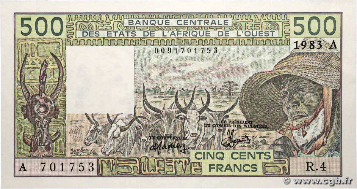 500 Francs ÉTATS DE L AFRIQUE DE L OUEST  1981 P.106Af pr.NEUF