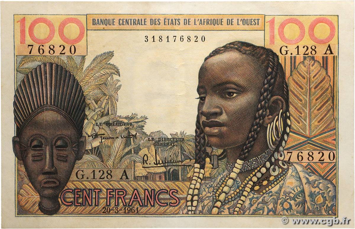 100 Francs ÉTATS DE L AFRIQUE DE L OUEST  1961 P.101Aa SUP
