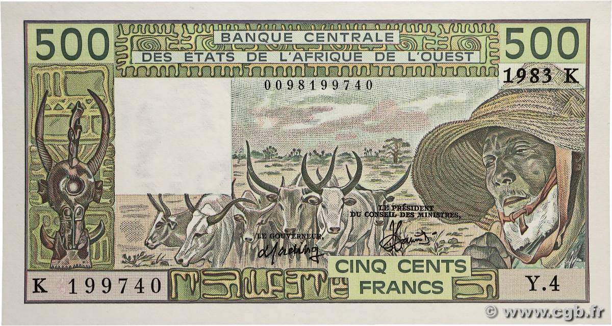 500 Francs ÉTATS DE L AFRIQUE DE L OUEST  1983 P.706Kf pr.NEUF