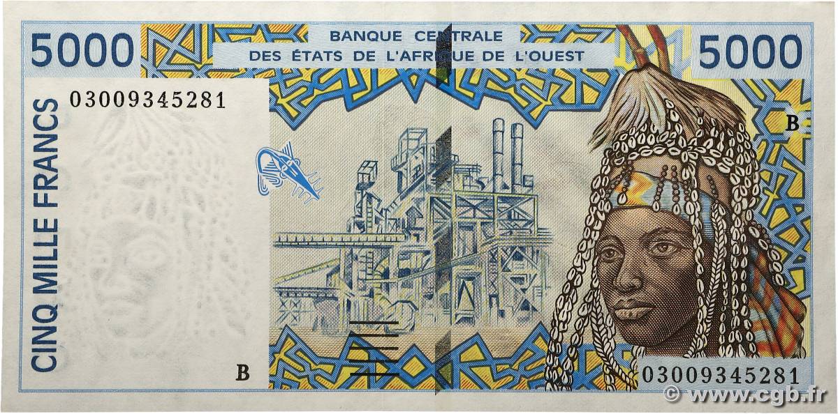 5000 Francs ÉTATS DE L AFRIQUE DE L OUEST  2003 P.213Bm SPL