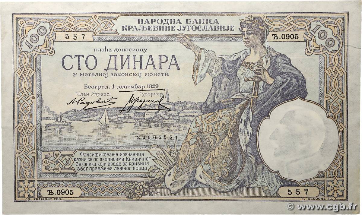 100 Dinara YOUGOSLAVIE  1929 P.027b SUP