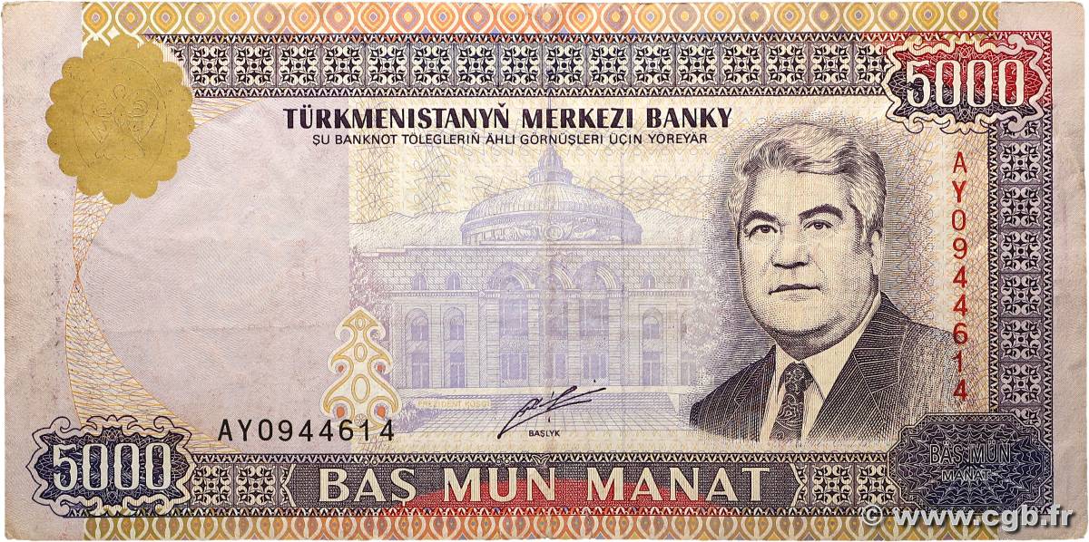 5000 Manat TURKMENISTAN  2000 P.12b F+