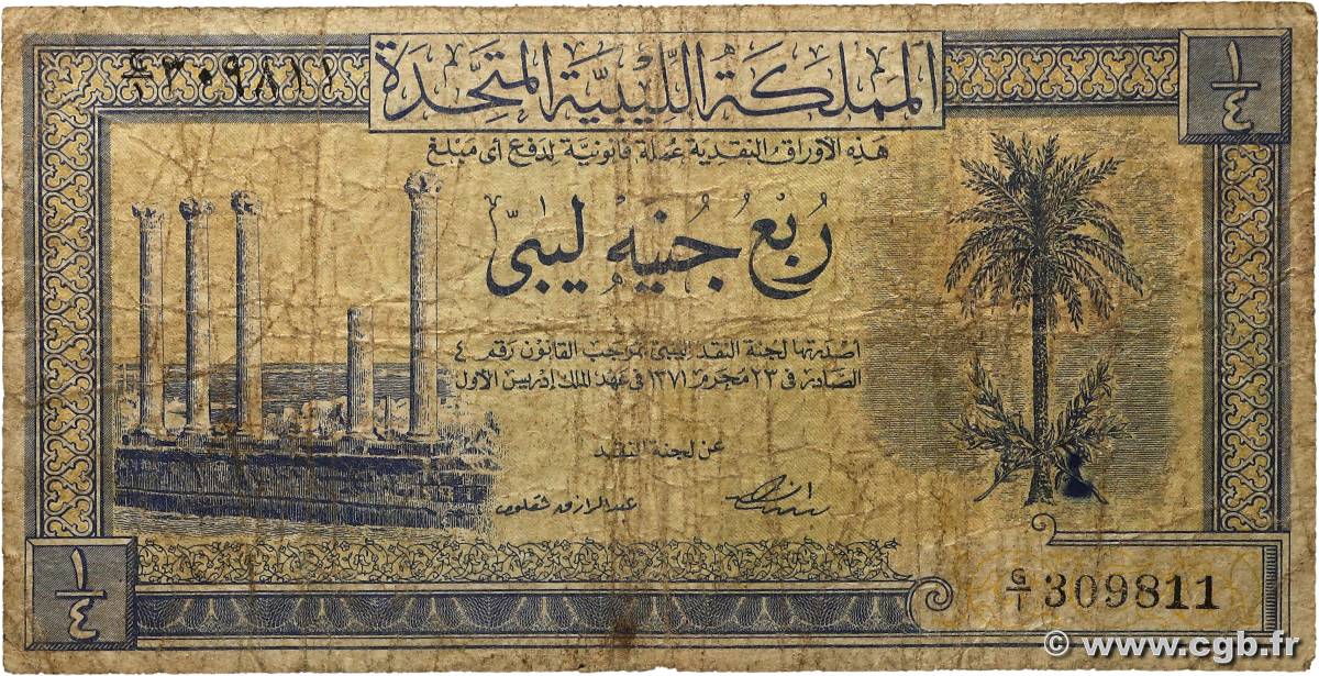 1/4 Pound LIBIA  1951 P.07 B