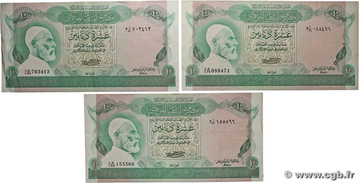 10 Dinars Lot LIBIA  1980 P.46a q.BB