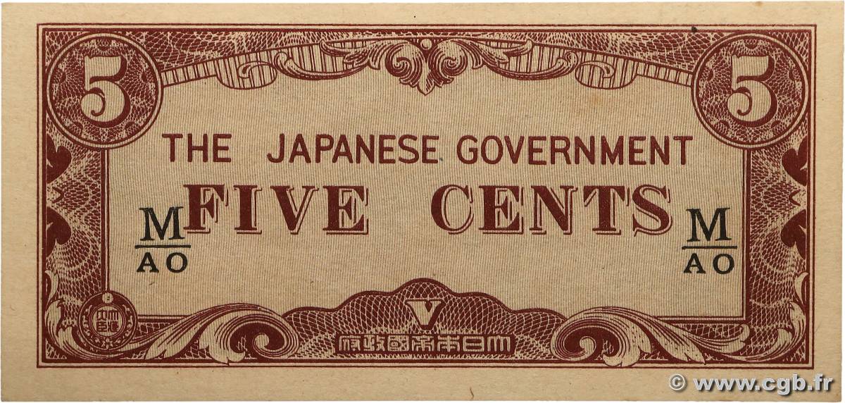 5 Cents MALAYA  1942 P.M02b NEUF