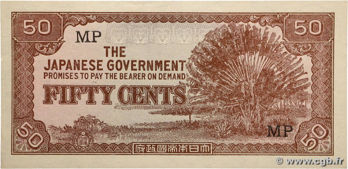 50 Cents MALAYA  1942 P.M04b AU+