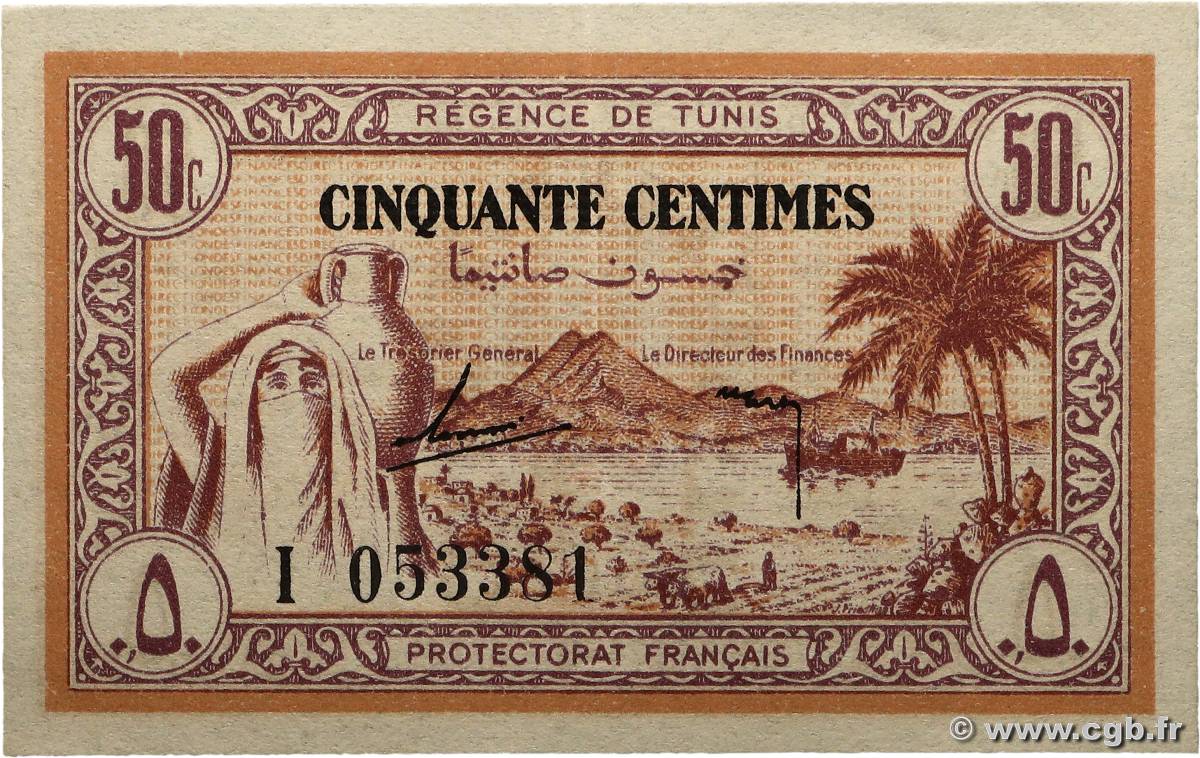 50 Centimes TUNISIE  1943 P.54 SUP