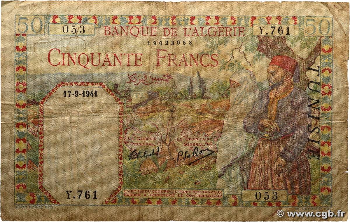50 Francs TUNISIE  1941 P.12a pr.B
