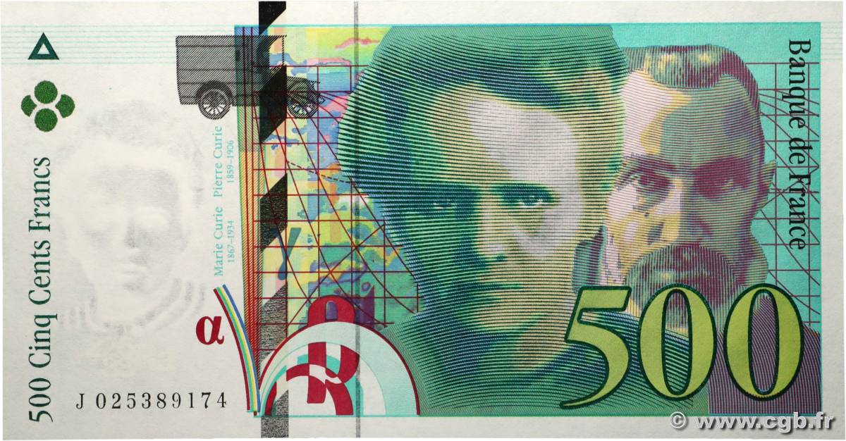 500 Francs PIERRE ET MARIE CURIE FRANCIA  1994 F.76.01 SC+