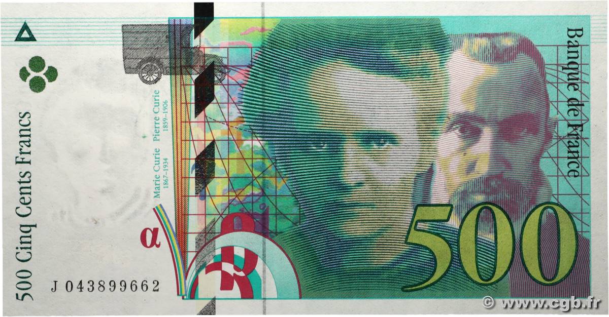 500 Francs PIERRE ET MARIE CURIE FRANCIA  2000 F.76.05 SC+