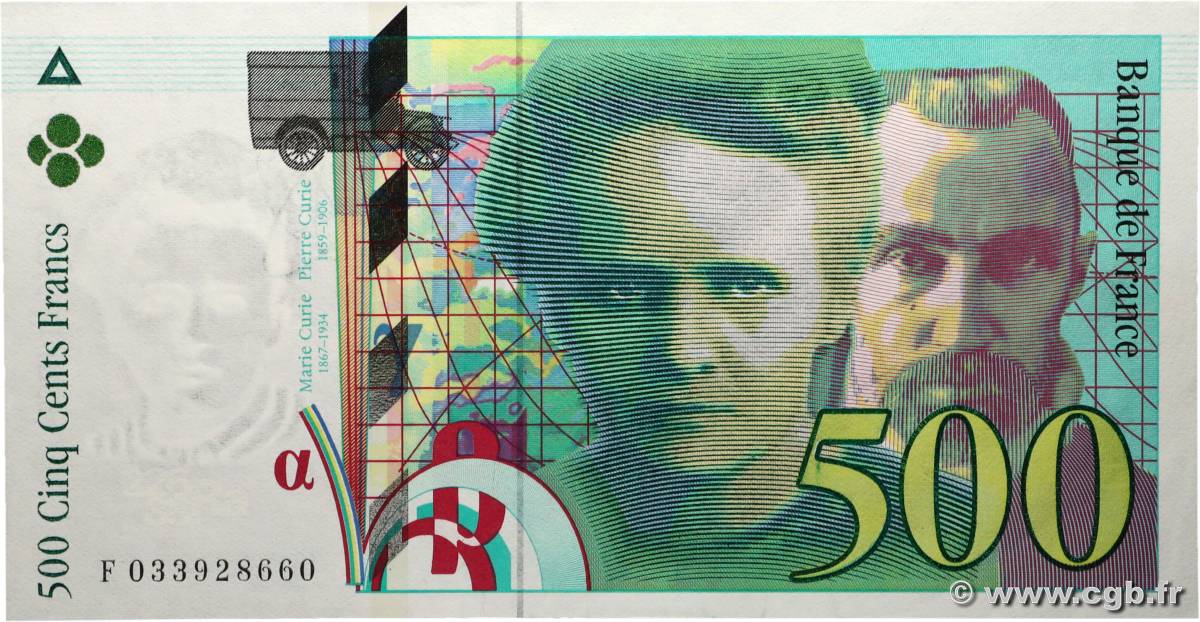 500 Francs PIERRE ET MARIE CURIE FRANCIA  1995 F.76.02 SC+