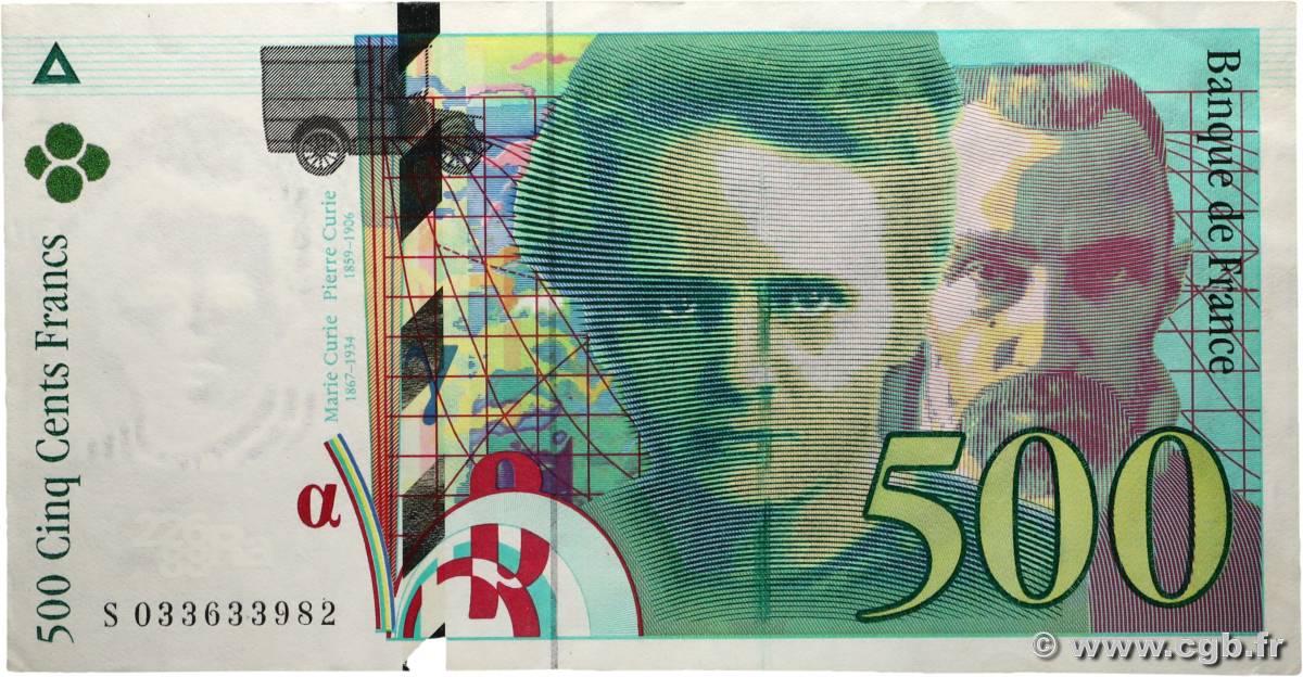 500 Francs PIERRE ET MARIE CURIE Fauté FRANCIA  1995 F.76.02 EBC