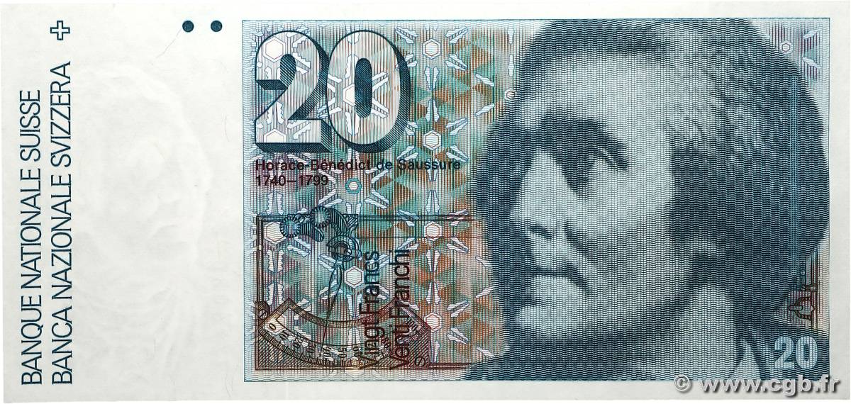 20 Francs SUISSE  1992 P.55j pr.NEUF