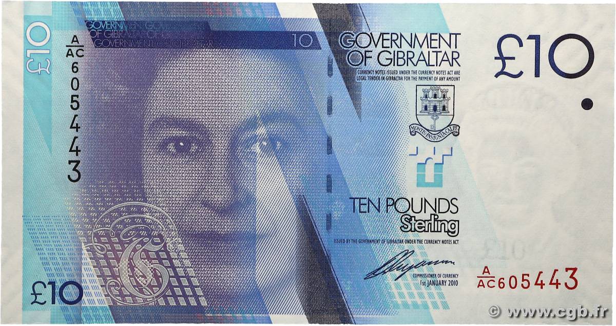 10 Pounds Sterling GIBRALTAR  2010 P.36a pr.NEUF