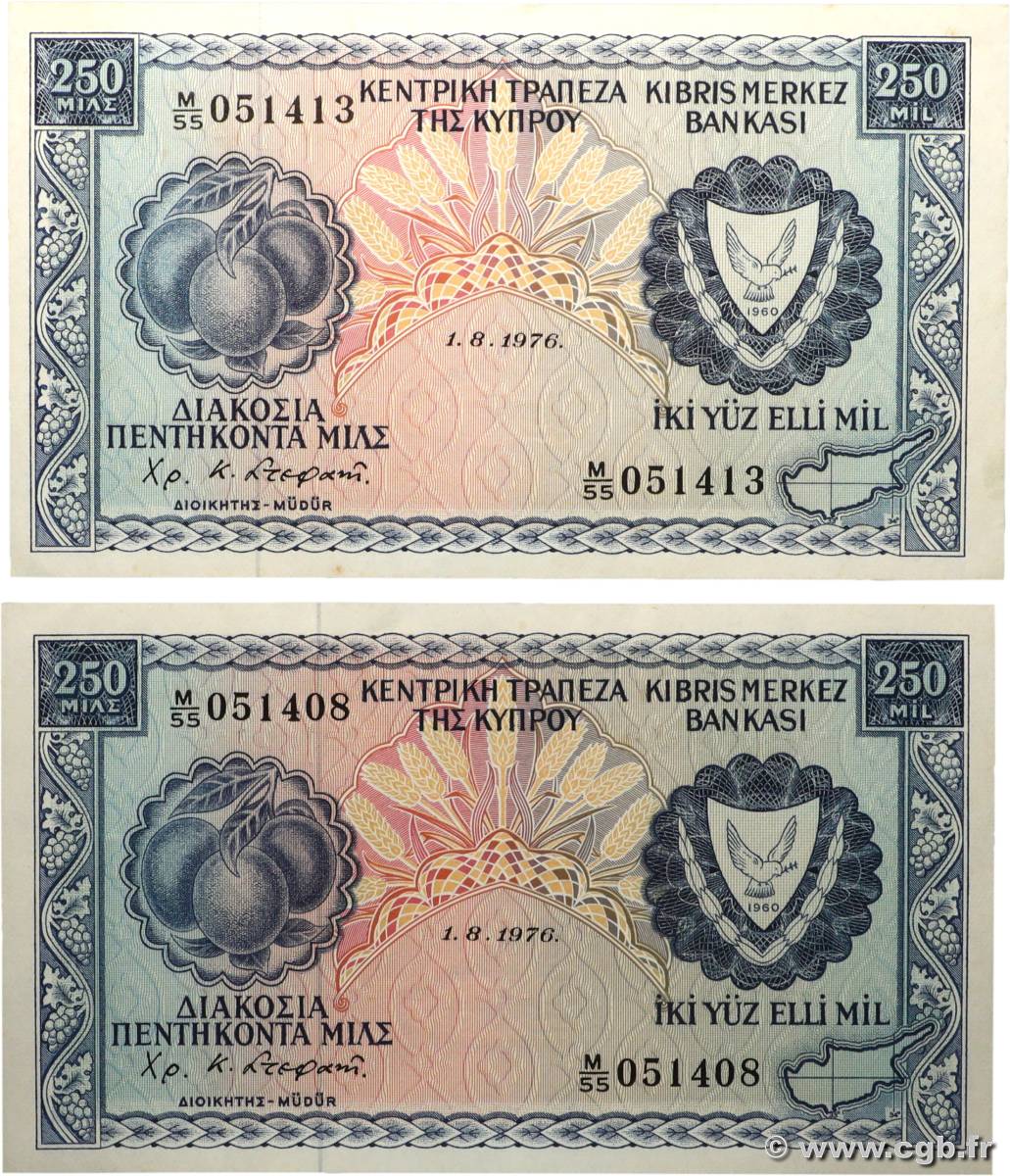 250 Mils Lot CHYPRE  1982 P.41c pr.NEUF