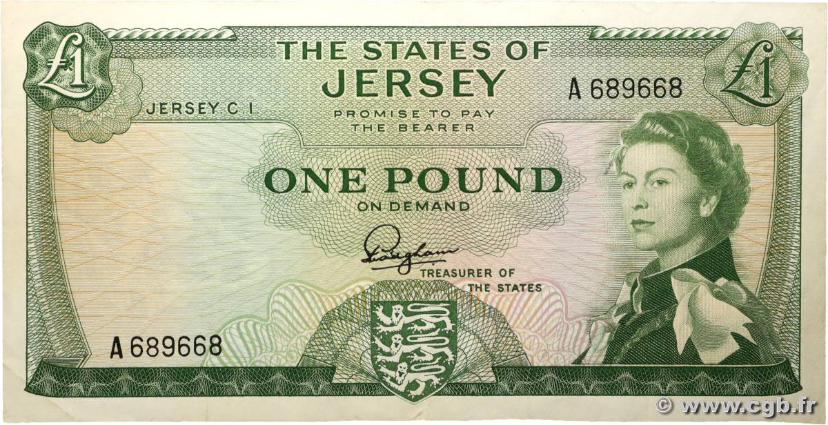 1 Pound JERSEY  1963 P.08 TTB