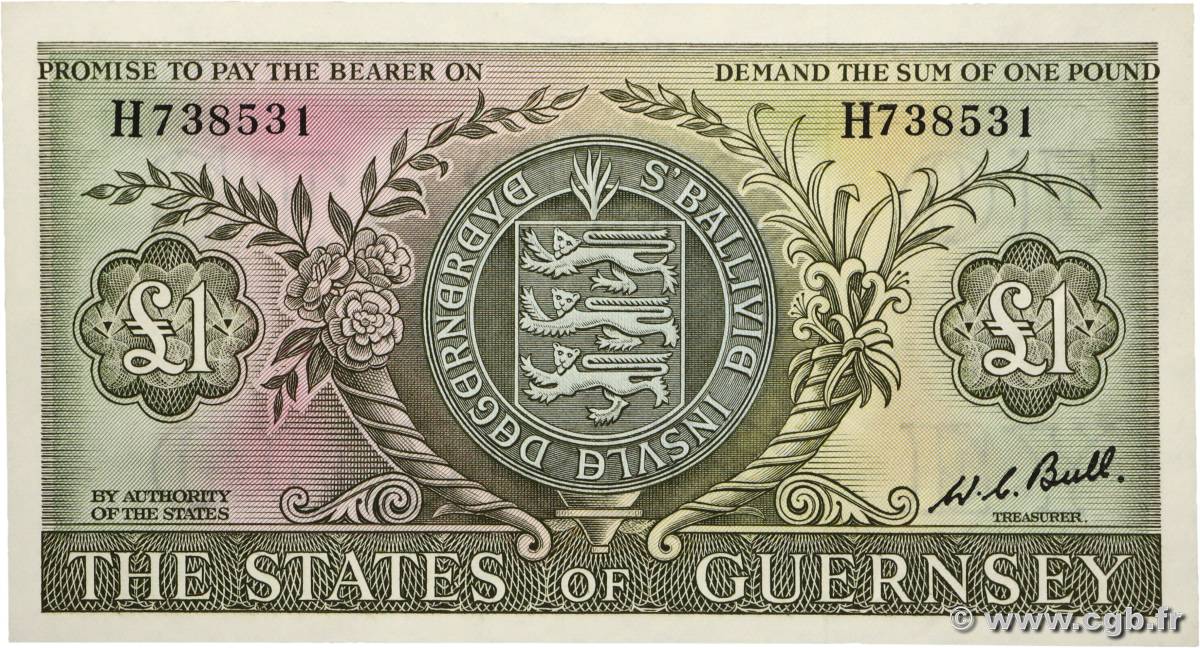1 Pound GUERNESEY  1969 P.45c  pr.SPL