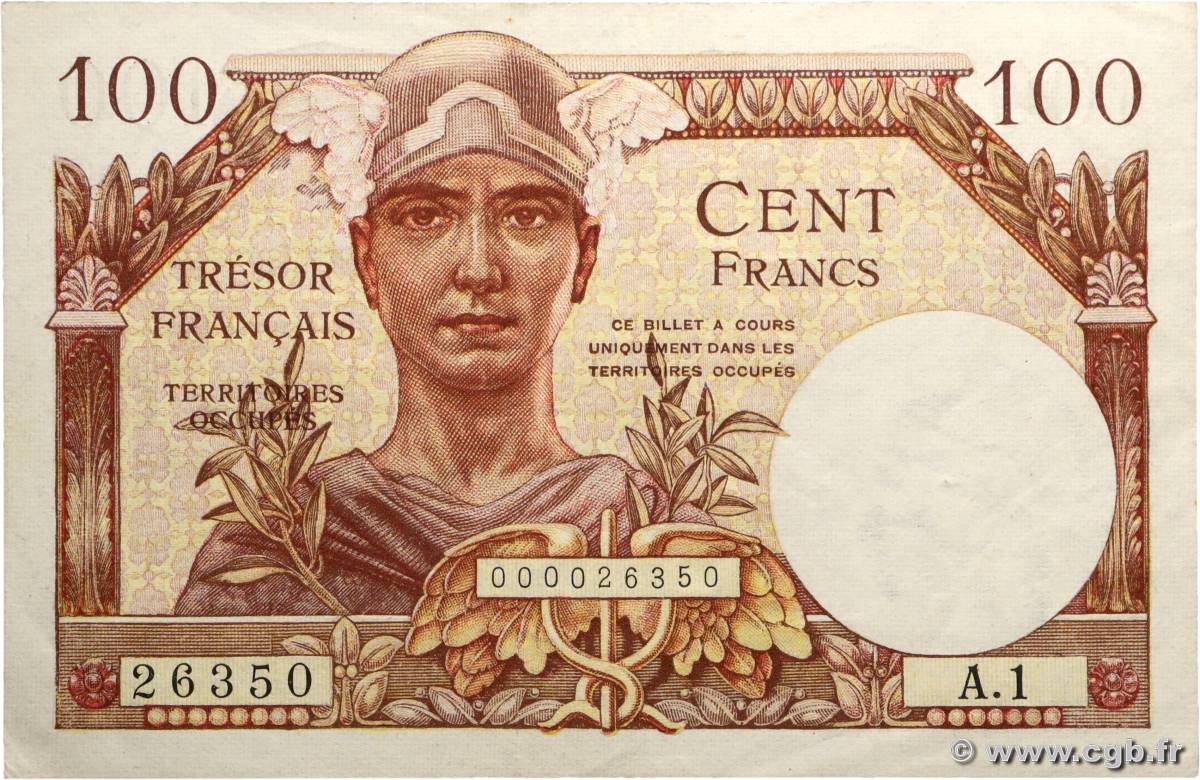 100 Francs TRÉSOR FRANÇAIS FRANCE  1947 VF.32.01 TTB+
