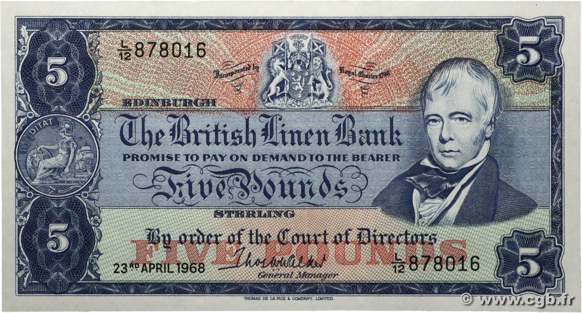 5 Pounds ÉCOSSE  1968 P.170 pr.NEUF