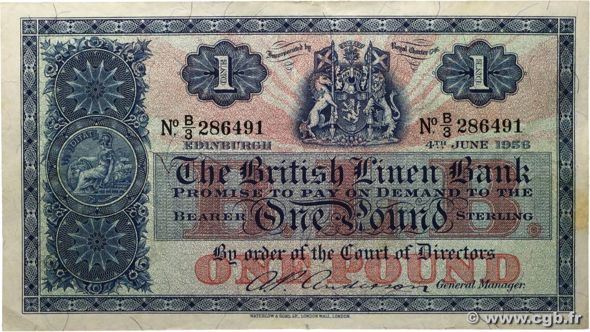 1 Pound ÉCOSSE  1956 P.157d TTB