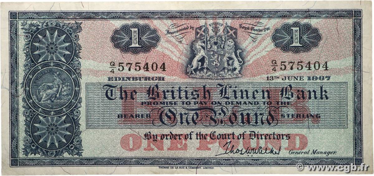 1 Pound SCOTLAND  1967 P.168 MBC