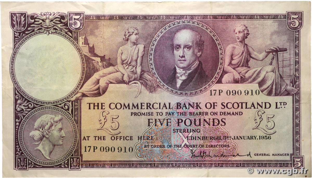 5 Pounds SCOTLAND  1956 PS.333 VF-
