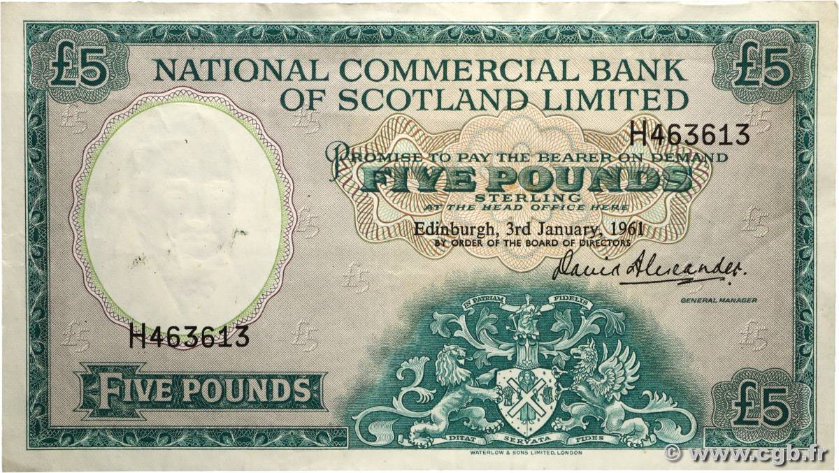 5 Pounds ÉCOSSE  1961 P.270 TTB