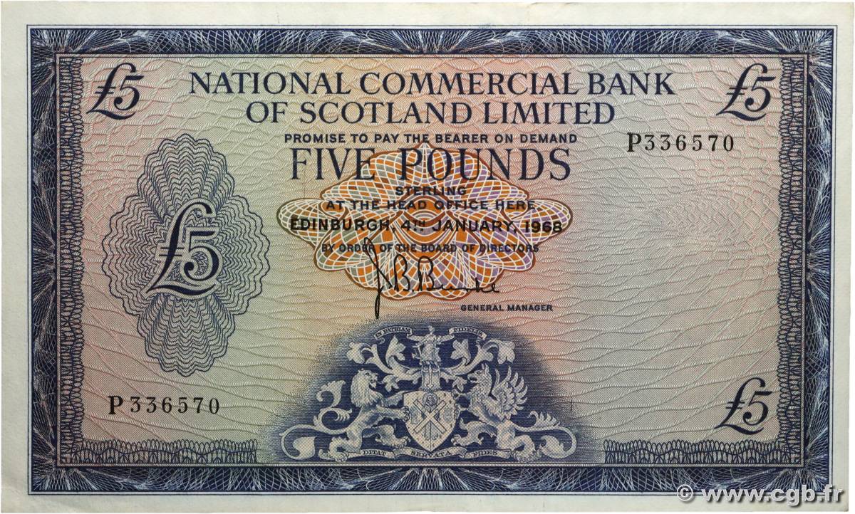 5 Pounds ÉCOSSE  1968 P.275a pr.SUP