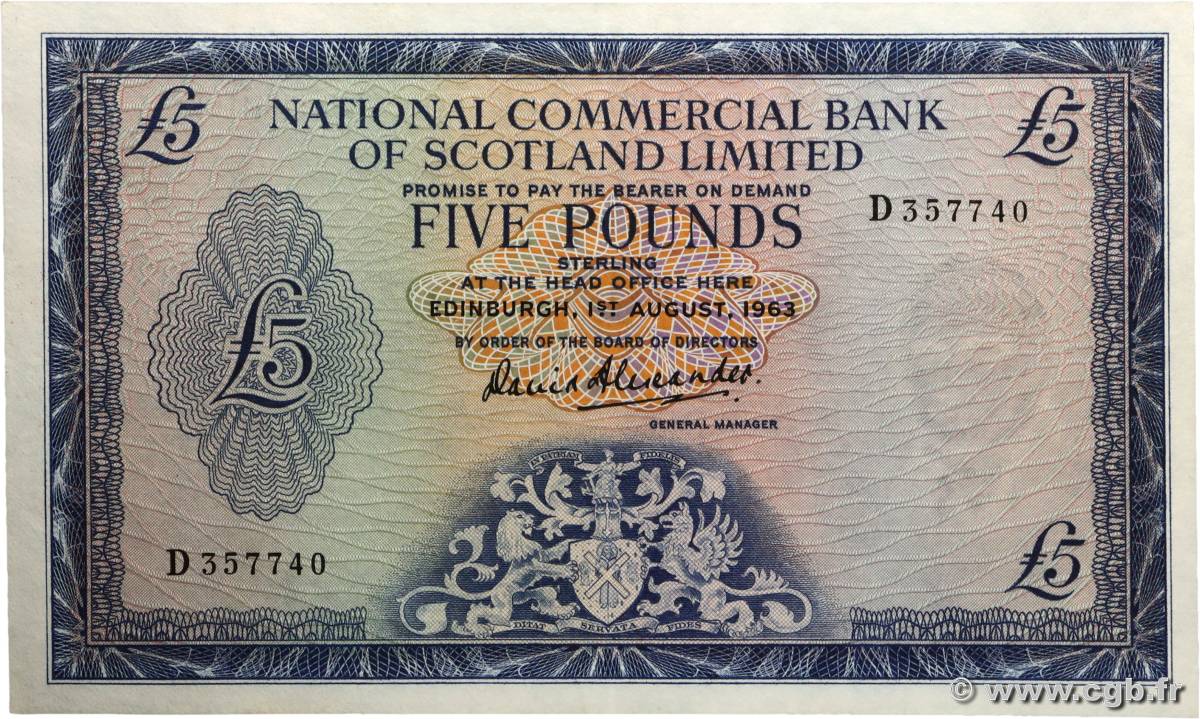 5 Pounds SCOTLAND  1963 P.272a EBC