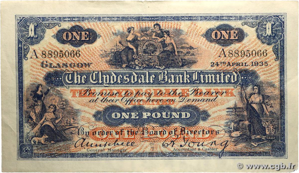 1 Pound SCOTLAND  1935 P.189b fSS