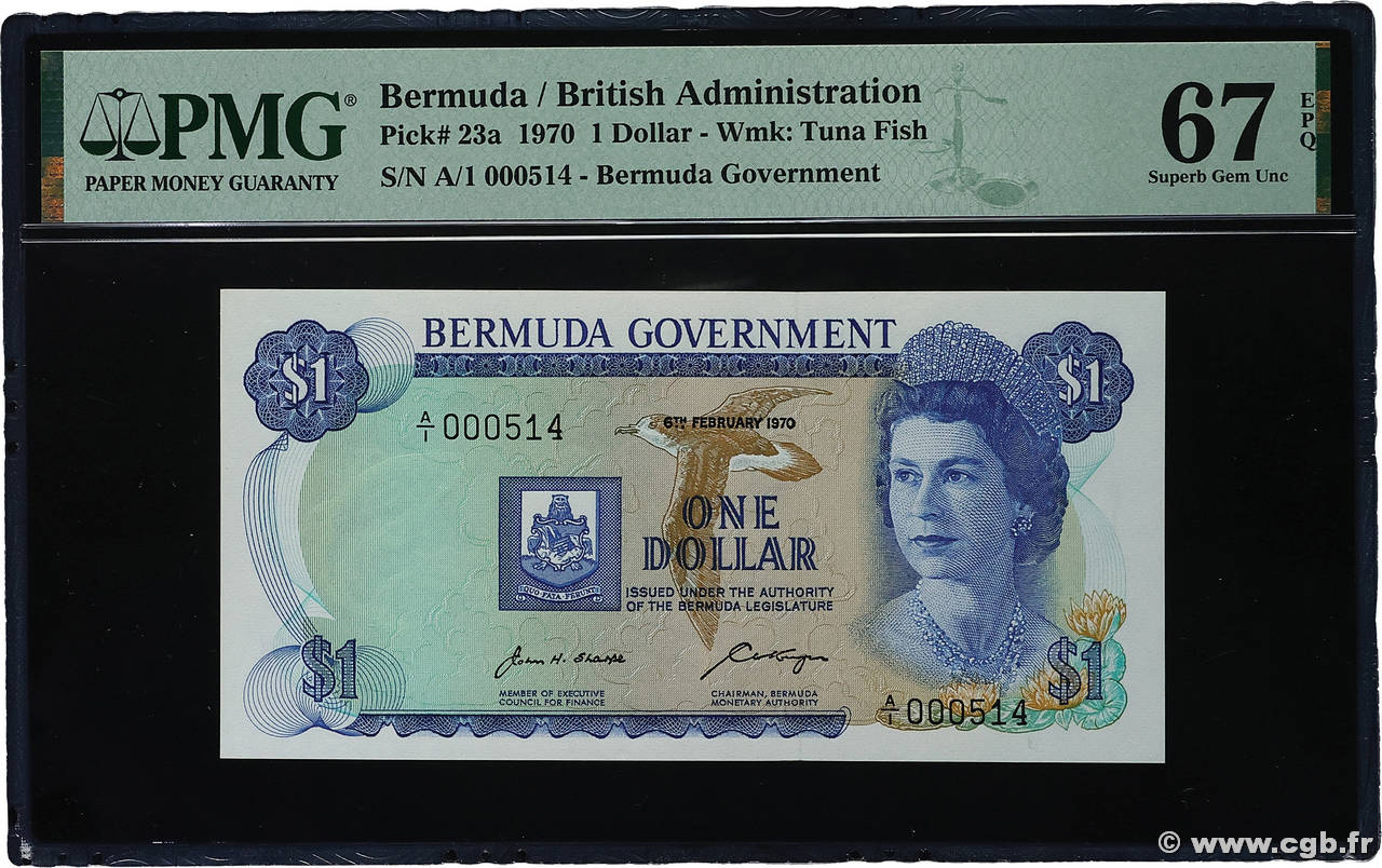 1 Dollar Petit numéro BERMUDAS  1970 P.23a ST
