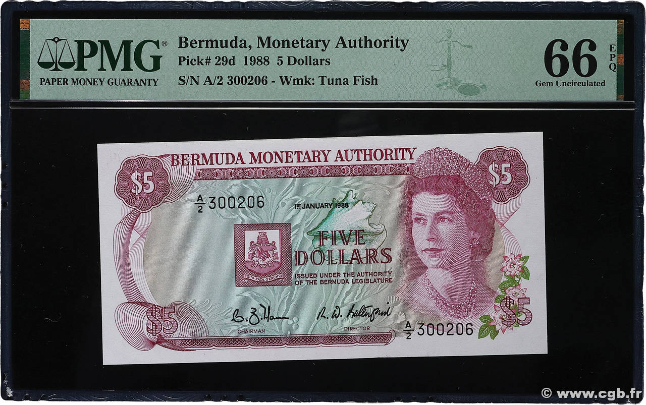 5 Dollars BERMUDAS  1988 P.29d ST