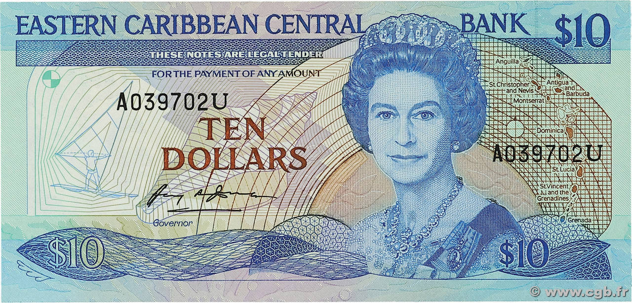 10 Dollars EAST CARIBBEAN STATES  1985 P.23u ST
