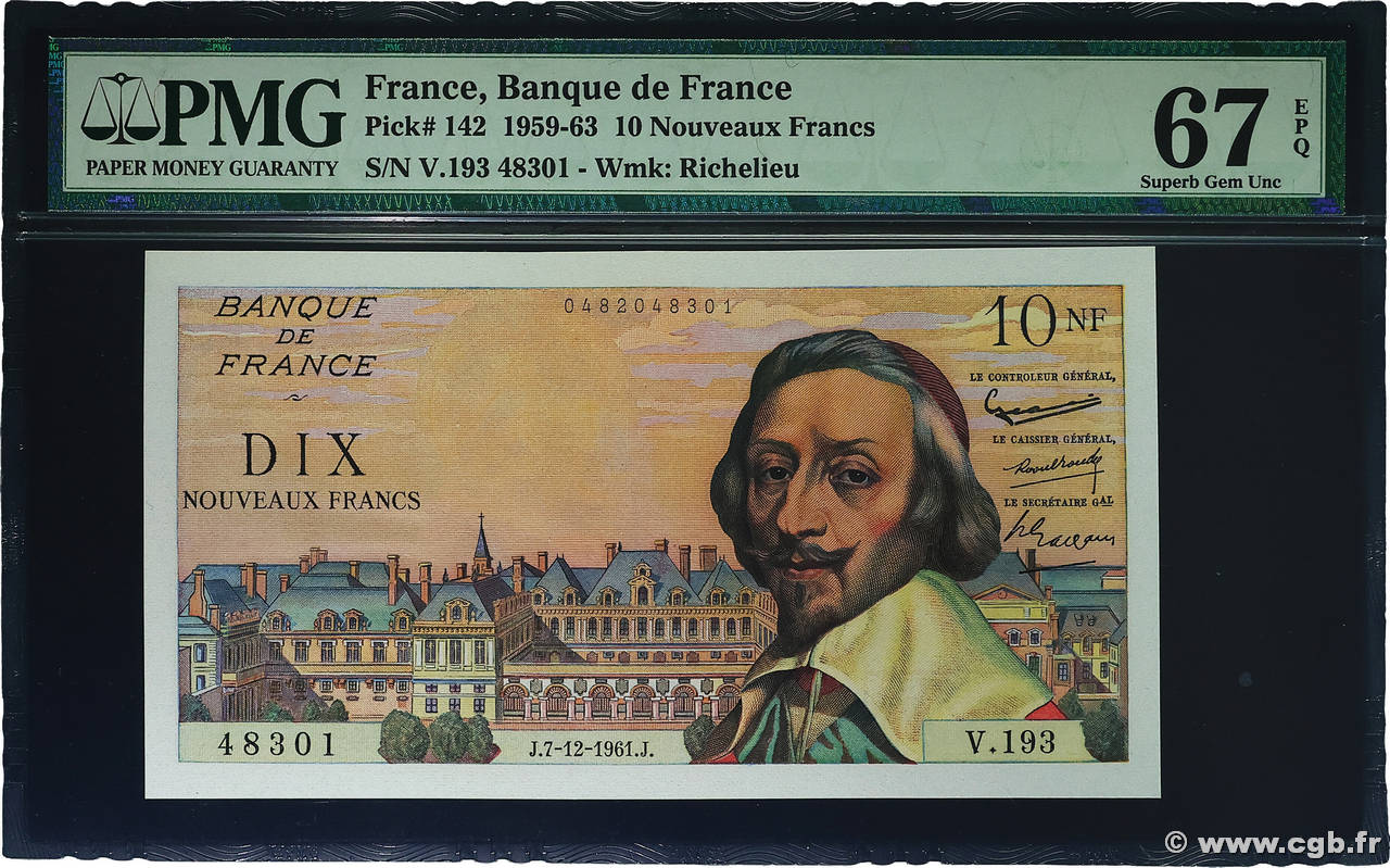 10 Nouveaux Francs RICHELIEU FRANCE  1961 F.57.16 NEUF