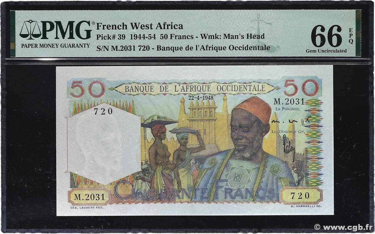 50 Francs FRENCH WEST AFRICA  1948 P.39 ST