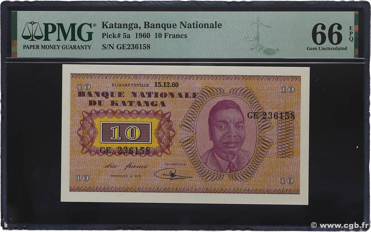 10 Francs KATANGA  1960 P.05a NEUF