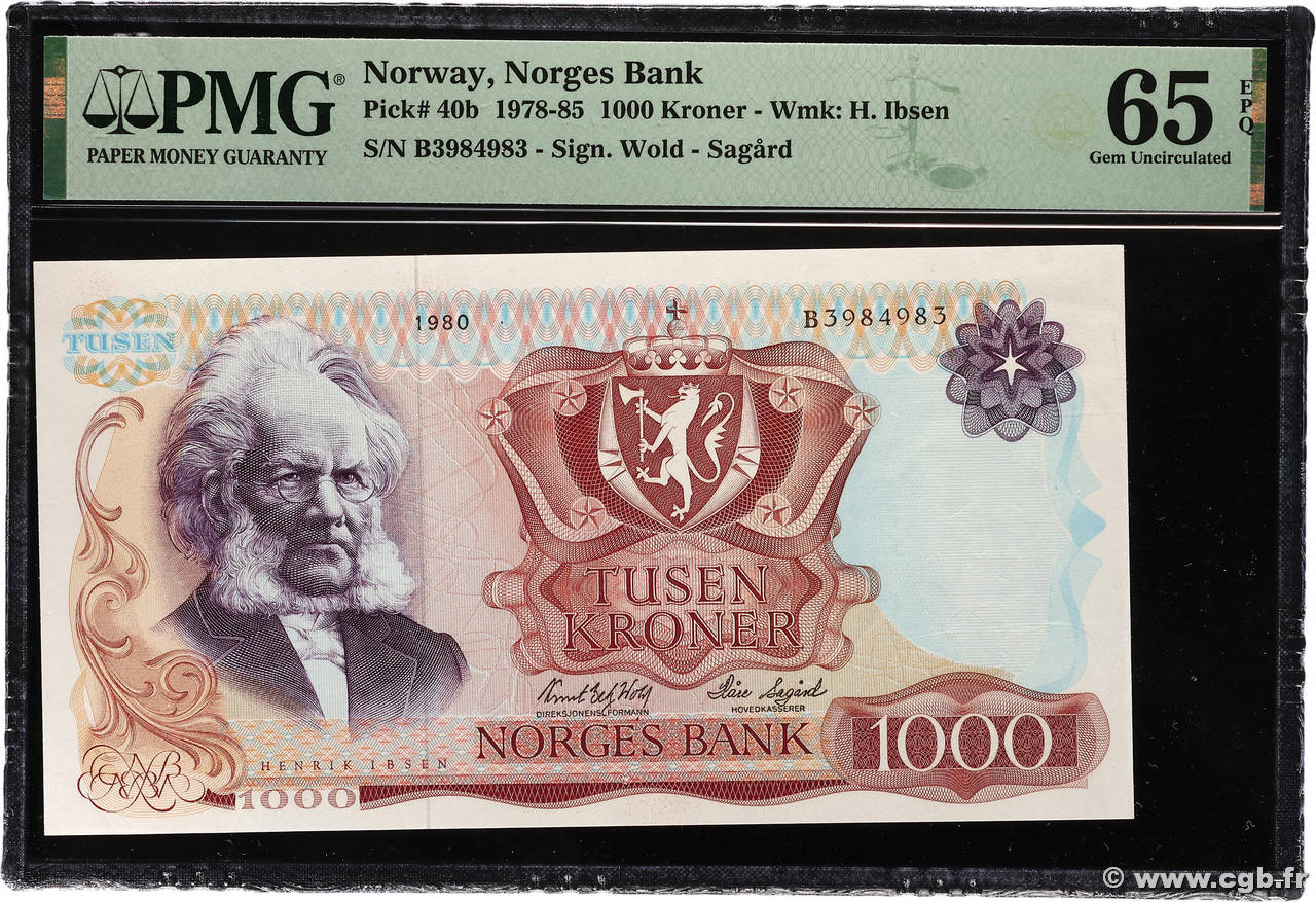 1000 Kroner NORVÈGE  1980 P.40b NEUF