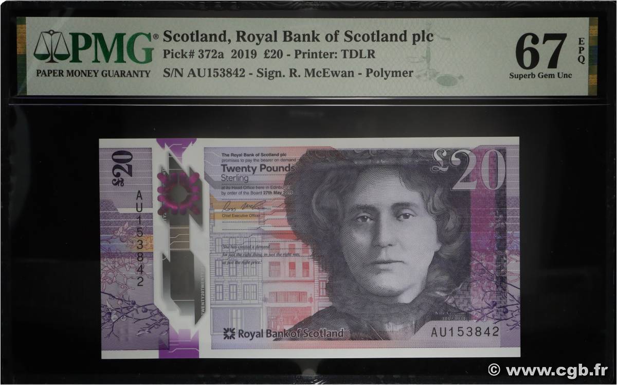 20 Pounds ÉCOSSE  2019 P.372a NEUF