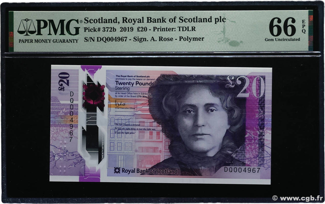 20 Pounds ÉCOSSE  2019 P.372b NEUF