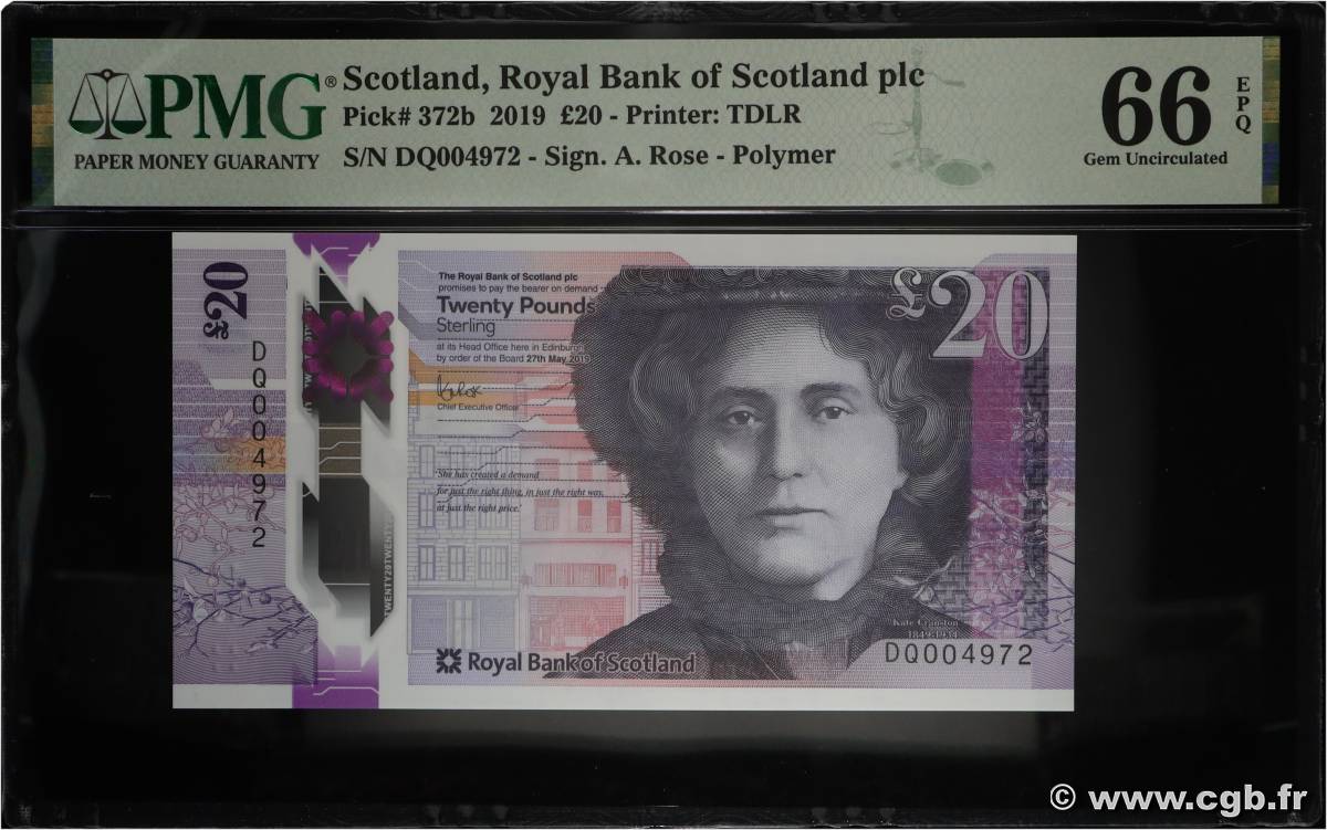 20 Pounds ÉCOSSE  2019 P.372b NEUF