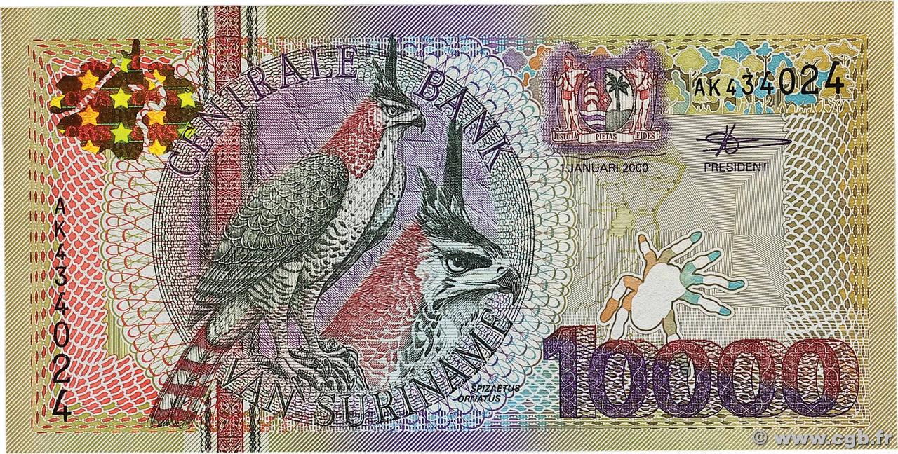 10000 Gulden SURINAM  2000 P.153 NEUF
