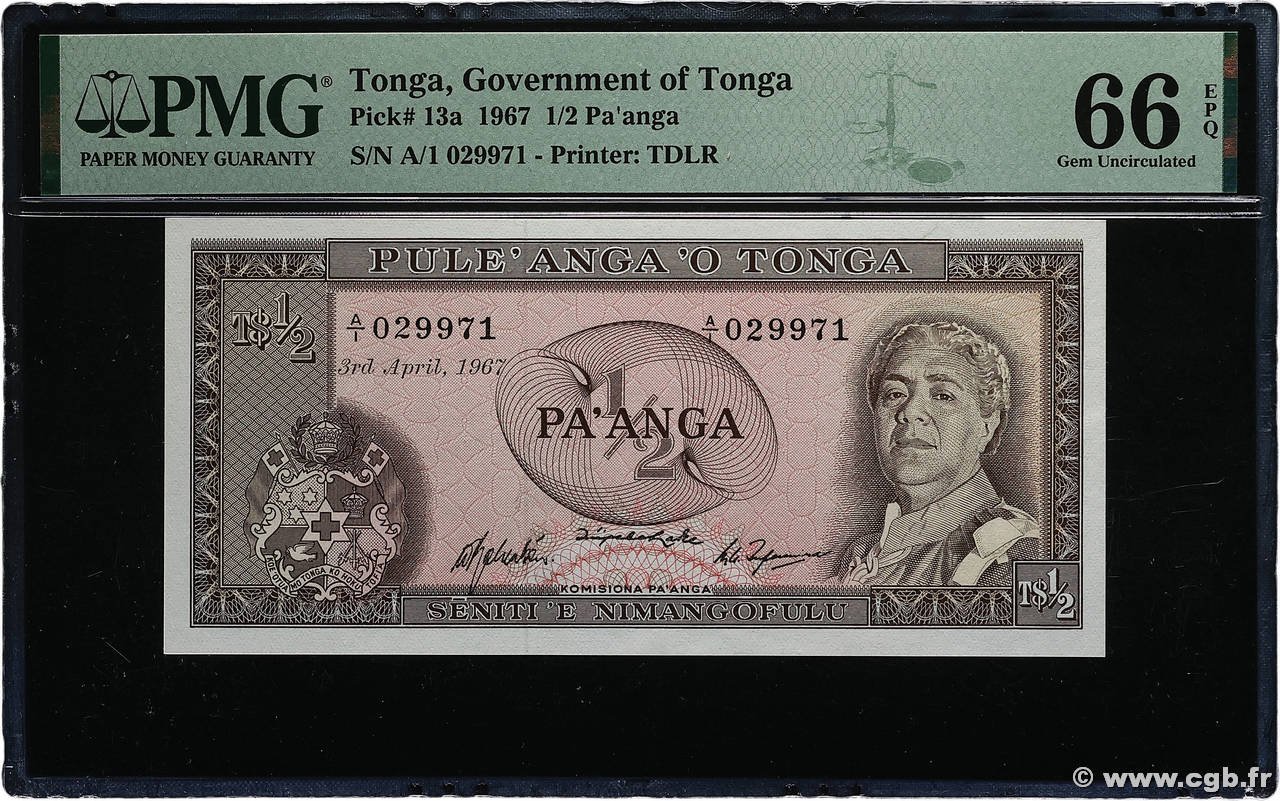 1/2 Pa anga TONGA  1967 P.13a NEUF