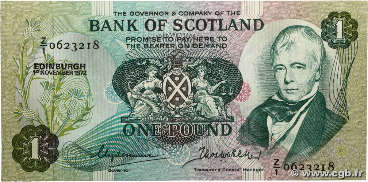 1 Pound Remplacement SCOTLAND  1972 P.111br XF+
