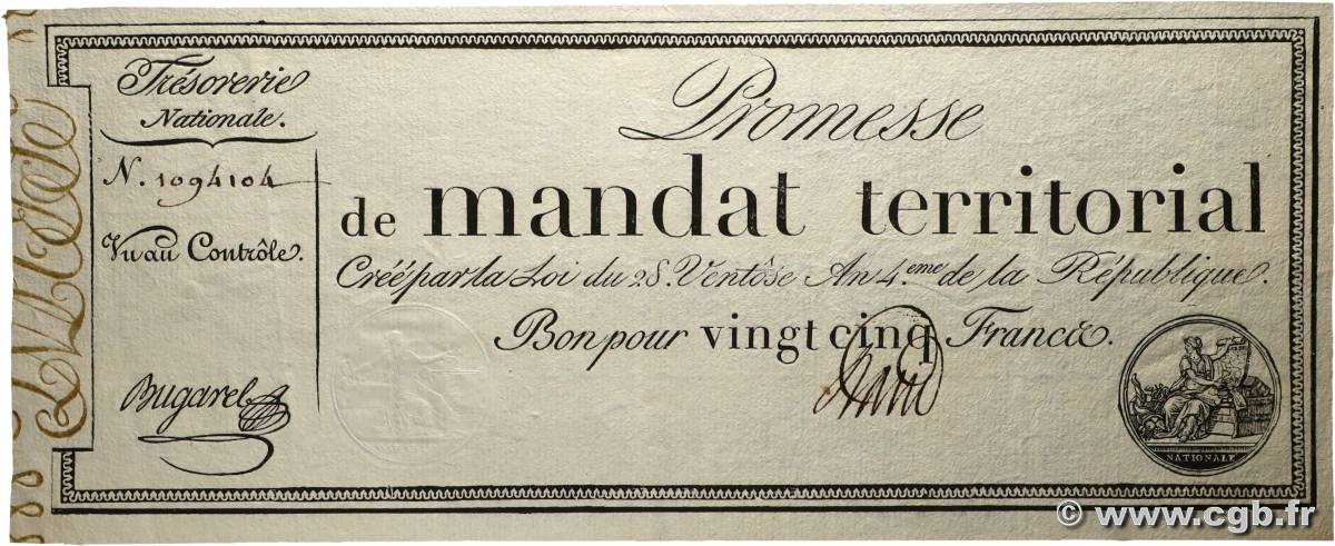 25 Francs sans série FRANCIA  1796 Ass.59a EBC+