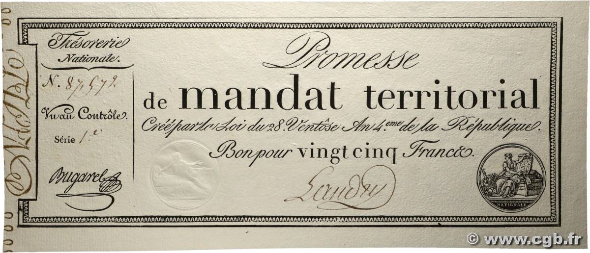 25 Francs avec série FRANCIA  1796 Ass.59b FDC