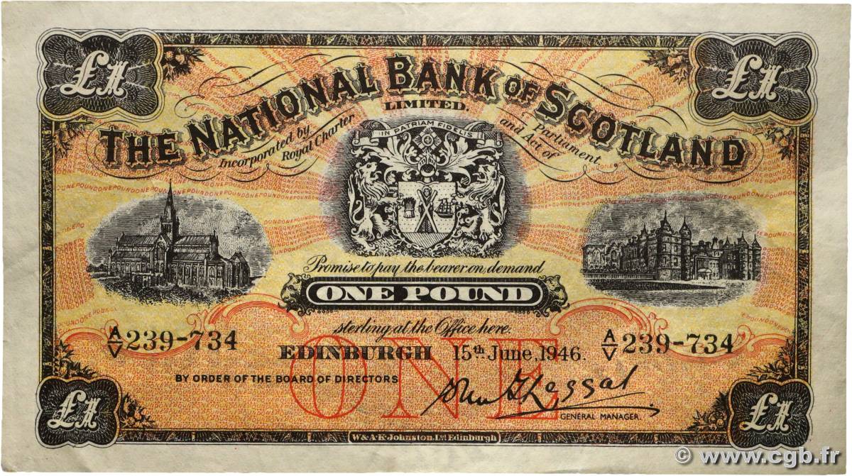 1 Pound SCOTLAND  1946 P.258b MBC