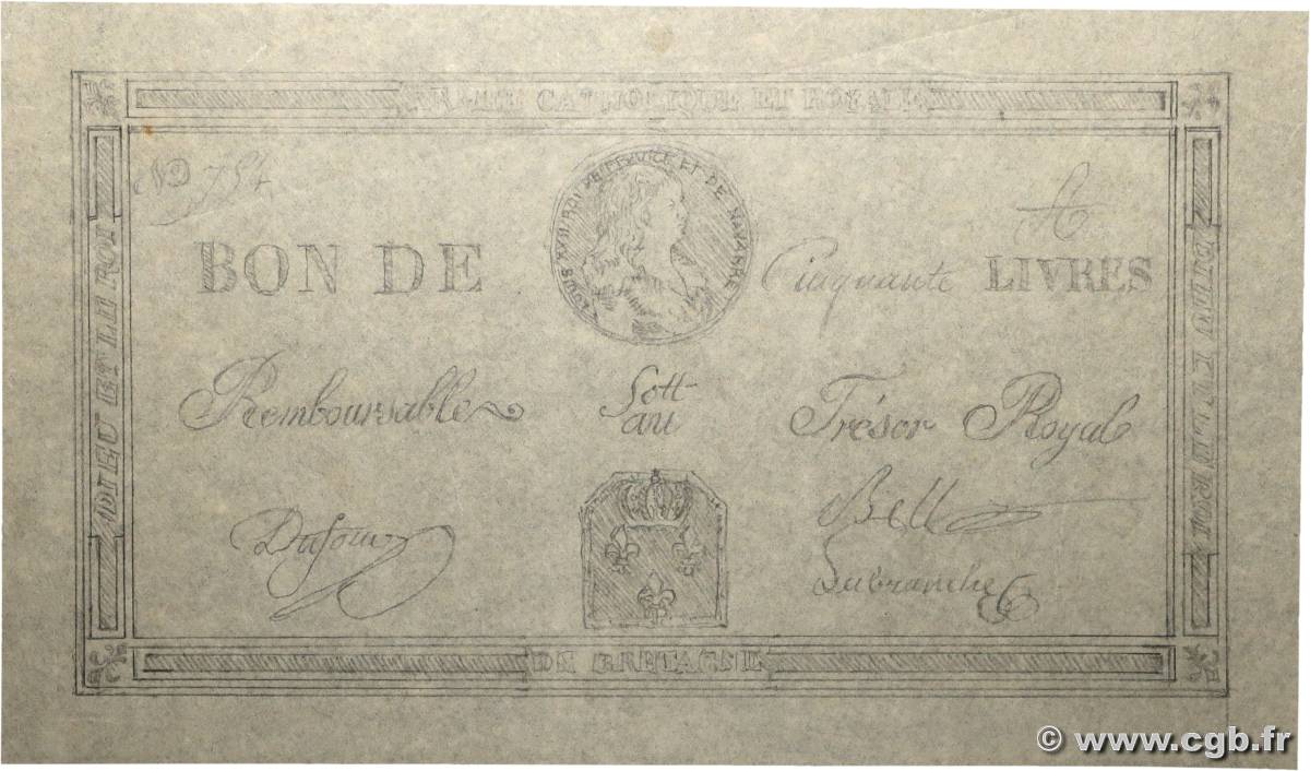 50 Livres Louis XVII Dessin FRANCE  1793 Laf.278 pr.SUP