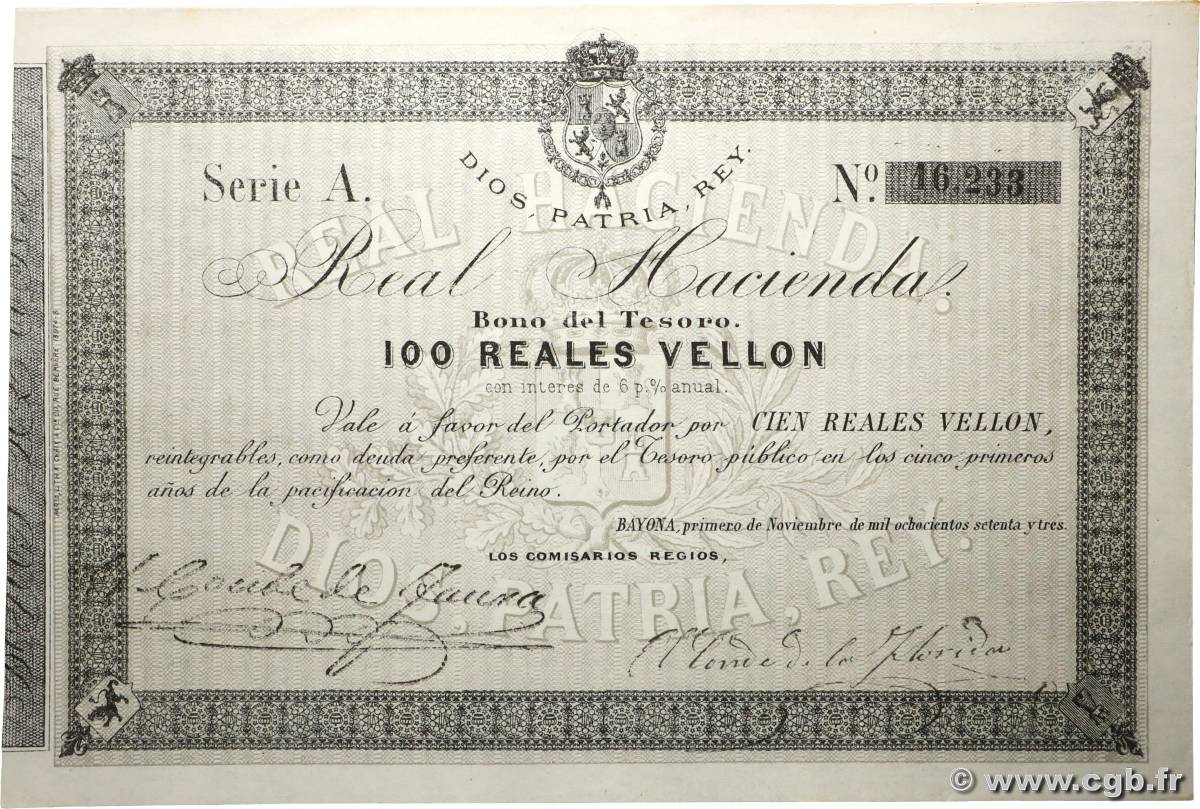 100 Reales Vellon ESPAÑA  1873 P.- FDC