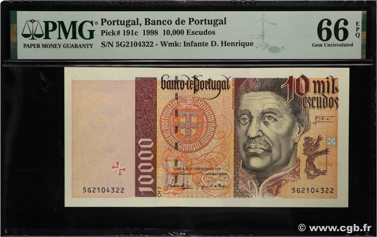 10000 Escudos PORTUGAL  1998 P.191c NEUF