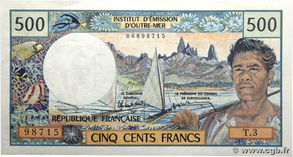 500 Francs TAHITI  1985 P.25d SUP